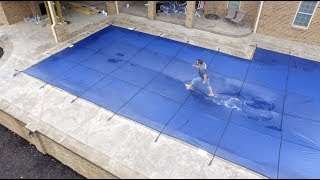 Installing and Testing a Winter Safety Cover  PoolGuys [upl. by Nolham430]