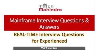 Tech Mahindra Mainframe Interview Questions amp Answers REALTIME Interview Questions for Experienced [upl. by Liss]