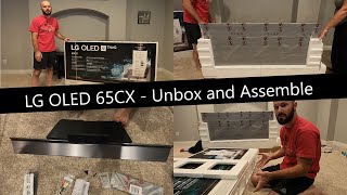 Noob Unboxing Assembly and Initial Setup for LG OLED TV LG 65quot CX [upl. by Innavoig737]