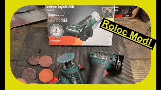 Lidl Parkside PWSA 12B1 12V Grinder tool mod to 50mm 3M roloc Pads [upl. by Man600]