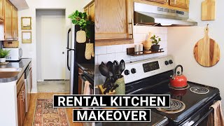 DIY KITCHEN MAKEOVER ✨ RenterFriendly Transformation For a Small Kitchen On A Budget [upl. by Aicnom]