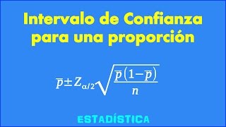 Intervalo de confianza para la proporción de la población [upl. by Cirred592]