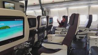 Philippine Airlines New A330300 TriClass Airbus Premium Economy Seating Review [upl. by Analak]