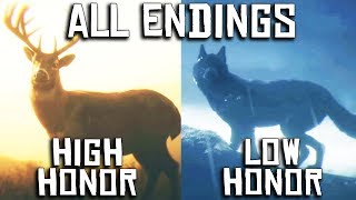 Red Dead Redemption 2  ALL 8 ENDINGS Low amp High Honour PC 4K [upl. by Hemminger87]