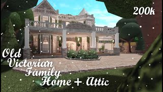 Bloxburg  Old Victorian Family Home with Attic  Speed Build  200k  No Large Plot [upl. by Ellenrad]