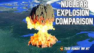 Nuclear Explosion Comparison On The Earth ☢️🌎 [upl. by Yarased]