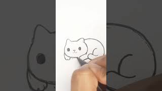 HOW TO DRAW CAT CUTE  EASY CARTOON ART TUTORIAL [upl. by Ardnuassak949]