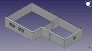 FreeCAD  Arch Workbench  Getting a Result Simple House [upl. by Adehsar]