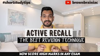 Active Recall  Scientific technique to revise amp remember what you study  shortstudytips [upl. by Lowson]