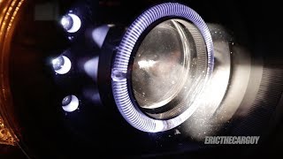 HID vs LED vs Halogen Headlights in Projector Housings [upl. by Dorehs]