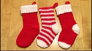 Crochet Christmas Stocking Tutorial Spiralno seam [upl. by Onid]