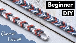 EASY Chevron Tutorial with TEAR DROP LOOP  Friendship Bracelets Beginner DIY [upl. by Paik768]