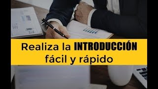 CÓMO HACER LA INTRODUCCIÓN DE UN TRABAJO DE INVESTIGACIÓN [upl. by Saimon]