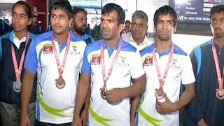 Indian Deaflympics team stages sixhour protest at airport [upl. by Atiuqahc]