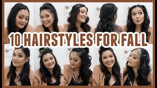 10 Easy Hairstyles for Fall [upl. by Labanna988]