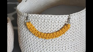 Pasek do torebki ze sznurka bawełnianego na karabińczykach Macrame bag belt beginners friendly [upl. by Drobman662]