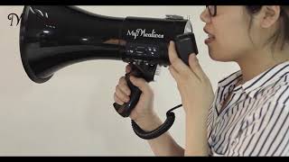 MyMealivos Megaphone with Siren Bullhorn 50 Watt  Bullhorn Speaker [upl. by Sulokcin]