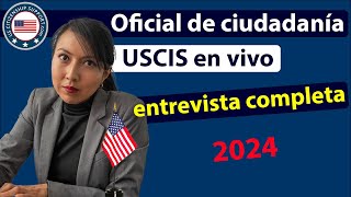 2024 Examen de Ciudadanía Americana  OFFICIAL USCIS Interview SPANISH [upl. by Meerek432]