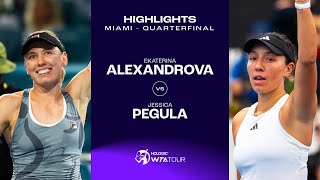 Ekaterina Alexandrova vs Jessica Pegula  2024 Miami Quarterfinal  WTA Match Highlights [upl. by Elnar]