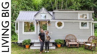 Couple Downsize Into Dream OffTheGrid Tiny House [upl. by Erv]