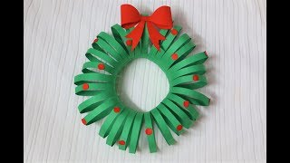 Easiest DIY Christmas Wreath  Paper Crafts  Christmas Decorations  Little Crafties [upl. by Alderman]