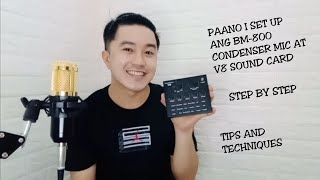 HOW TO SET UP BM800 CONDENSER MIC AND V8 SOUND CARD STEP BY STEP [upl. by Martreb15]