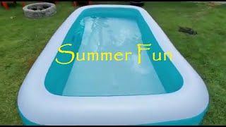 Intex Swim Center Family Inflatable Pool Set Up and Review [upl. by Notlim49]