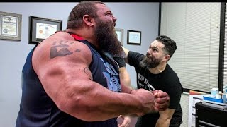 STRONGEST MAN IN HISTORY ROBERT OBERST gets his back HAMMERED by Chiropractor [upl. by Tzong640]