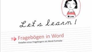 Wilmas Tutorials Fragebögen in Word [upl. by Dnomyad140]