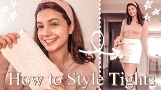 How to Style Tights  Outfit Ideas and Inspiration 🤍🎀 [upl. by Joyan]