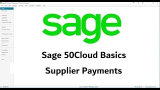 Sage 50Cloud Tutorial  Supplier Payments  Lesson 11 [upl. by Cram]