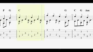 Good King Wenceslas with full tablaturesheet music for solo fingerstyle guitar [upl. by Drandell]