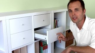 How to assemble Ikea bookshelf drawers  EXPEDIT KALLAX shelf [upl. by Notgnirra107]