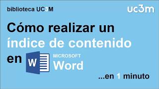 Cómo hacer un índice automático de contenidos en Word [upl. by Gable]