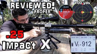 FX Impact X 25 Air Rifle  50 amp 100 Yard Accuracy TEST  FULL REVIEW  Regulated PCP Airgun [upl. by Colinson]