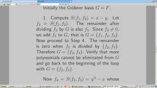 Lecture 7 Grobner bases  The Buchbergers Algorithm [upl. by Lochner289]