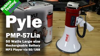 PYLE PMP57LIA Professional Megaphone  Comes with Rechargeable Battery and Builtin USB Flash amp SD [upl. by Clancy]