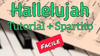 Hallelujah  Piano Tutorial  spartito Facile [upl. by Adivad]