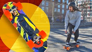 Electric skateboard conversion kit Build review and a kickflip [upl. by Ahterahs]