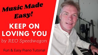 KEEP ON LOVING YOU  REO Speedwagon  Easy Slow Piano Tutorial for Beginners [upl. by Ynaffital]