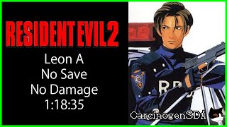 Resident Evil 2 PSX No Save No Damage  Leon A  11835 Commentated [upl. by Amand]