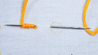 basic hand embroidery tutorial bullion stitch knot stitch family [upl. by Lika]