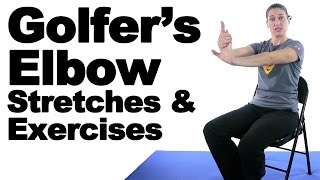 Golfers Elbow Stretches amp Exercises  Ask Doctor Jo [upl. by Atsed121]