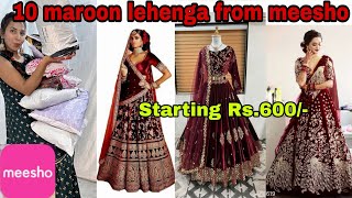 VERY AFFORDABLE 10 MAROON LEHENGA FROM MEESHOHUGE MEESHO LEHENGA HAULWHAT I ORDERED VS WHAT I GOT😡 [upl. by Air216]