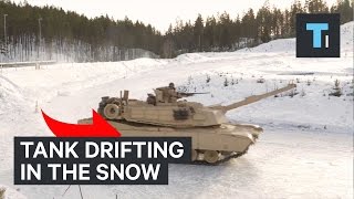 Tank drifting in the snow [upl. by Glynda]