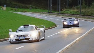 Mercedes CLK GTR vs Porsche 911 GT1  Drag Race Sound amp Accelerations [upl. by Gilbart907]