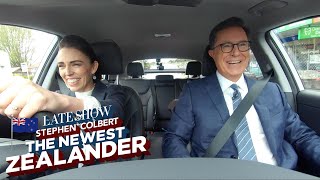 Stephen Colbert The Newest Zealander Visits PM Jacinda Ardern [upl. by Sonitnatsnok]