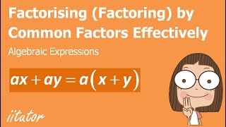 💯 Methods of Factorising Factoring Algebraic Expressions using Common Factors [upl. by Aneloj]