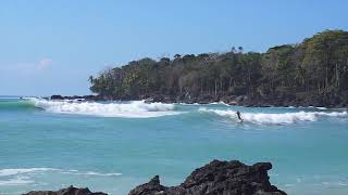 Longboard Surfing Backwash Bay Osa Peninsula Costa Rica [upl. by Pergrim441]