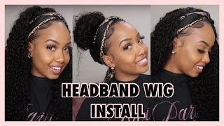 How To Apply Headband Wig  Glueless Wig Install  DONMILY HAIR [upl. by Stearne229]